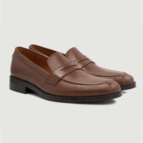 Akron Brown Leather Loafers