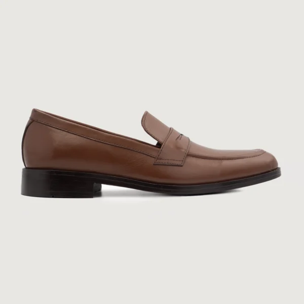Akron Brown Leather Loafers