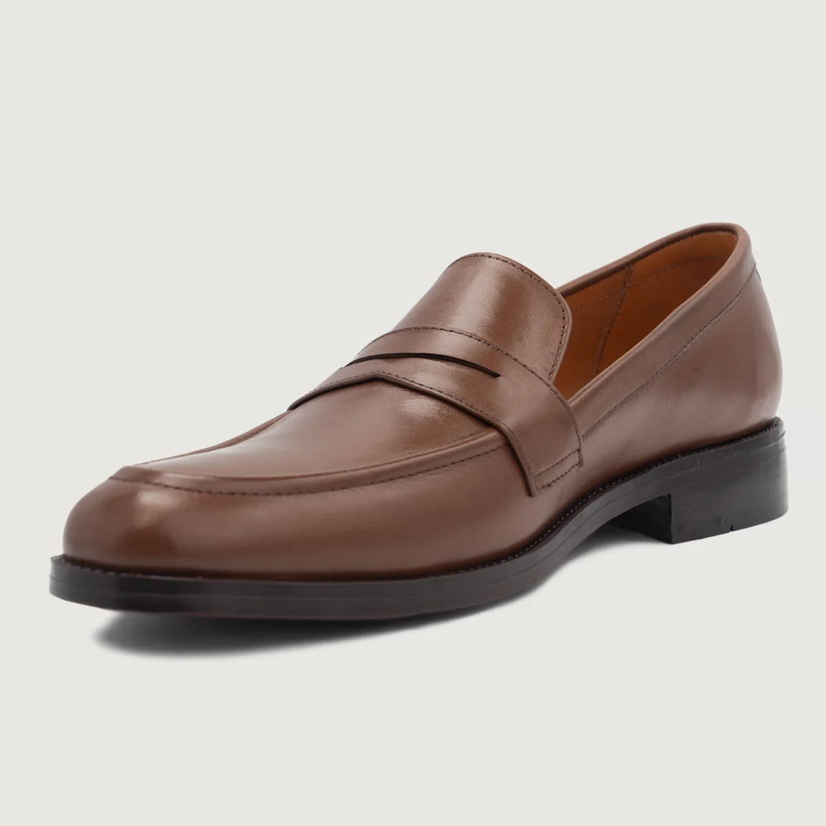 Akron Brown Leather Loafers