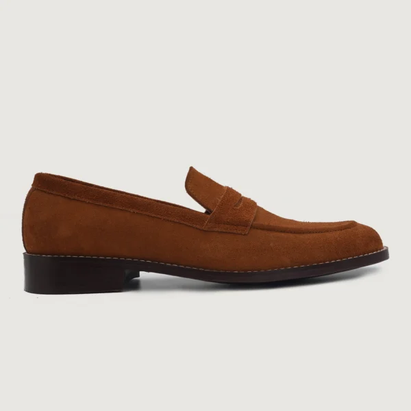 Akron Brown Suede Leather Loafers