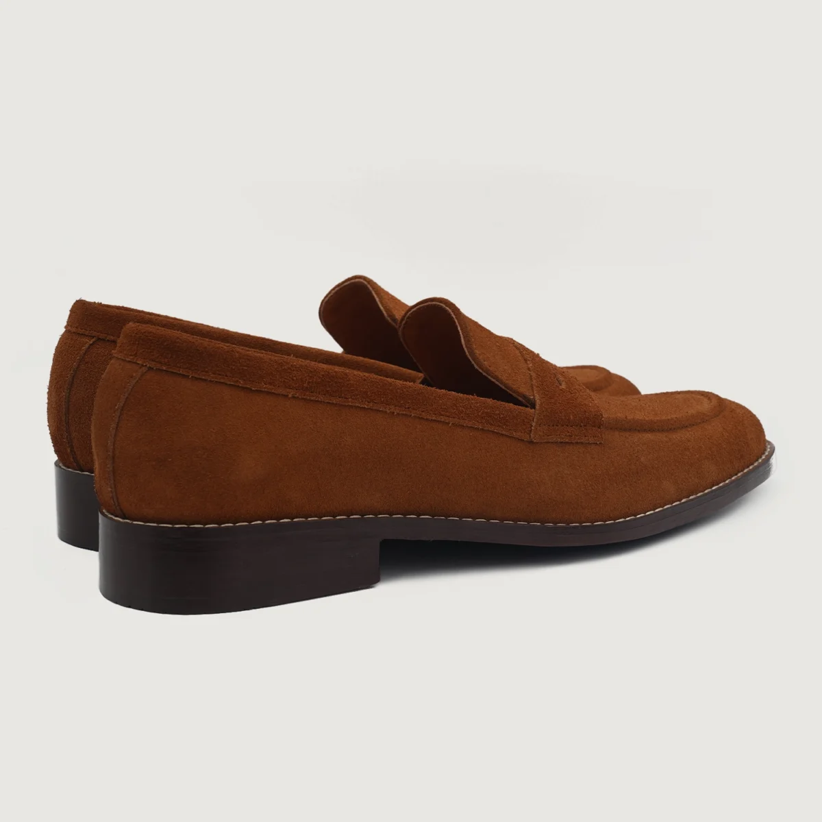 Akron Brown Suede Leather Loafers