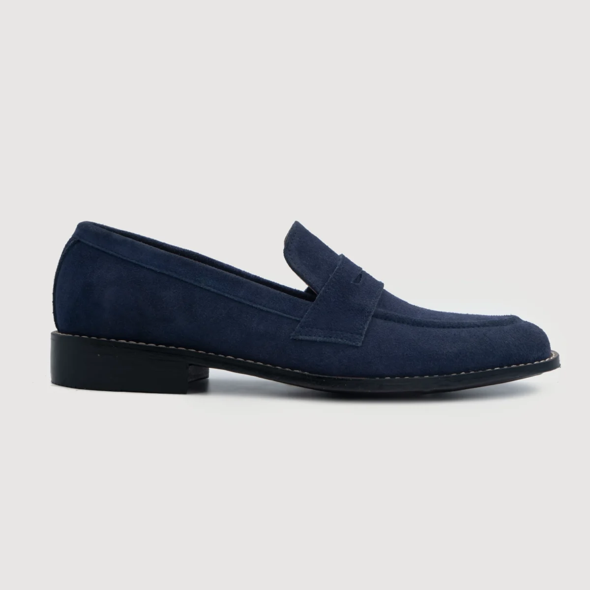 Akron Blue Suede Leather Loafers