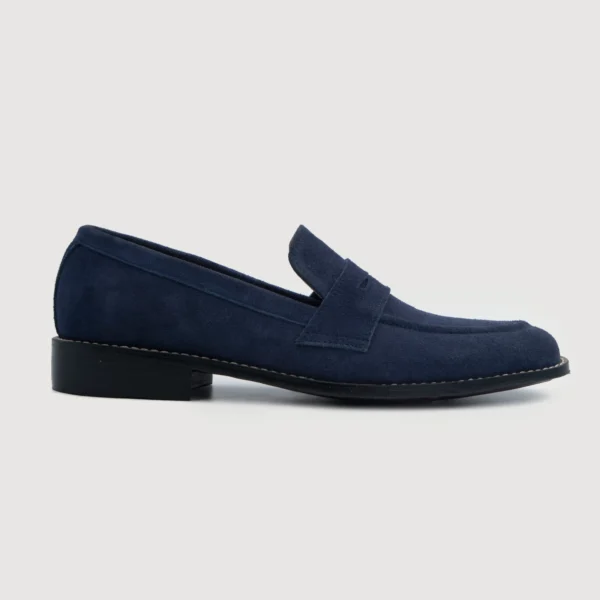 Akron Blue Suede Leather Loafers