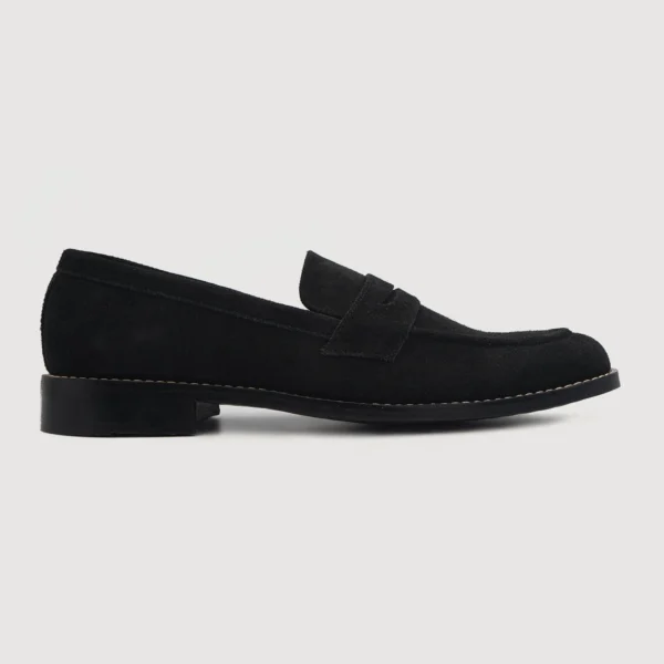 Akron Black Suede Leather Loafers