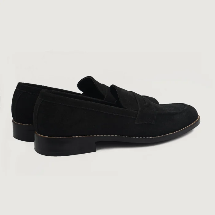 Baxton Black Suede Leather Loafers