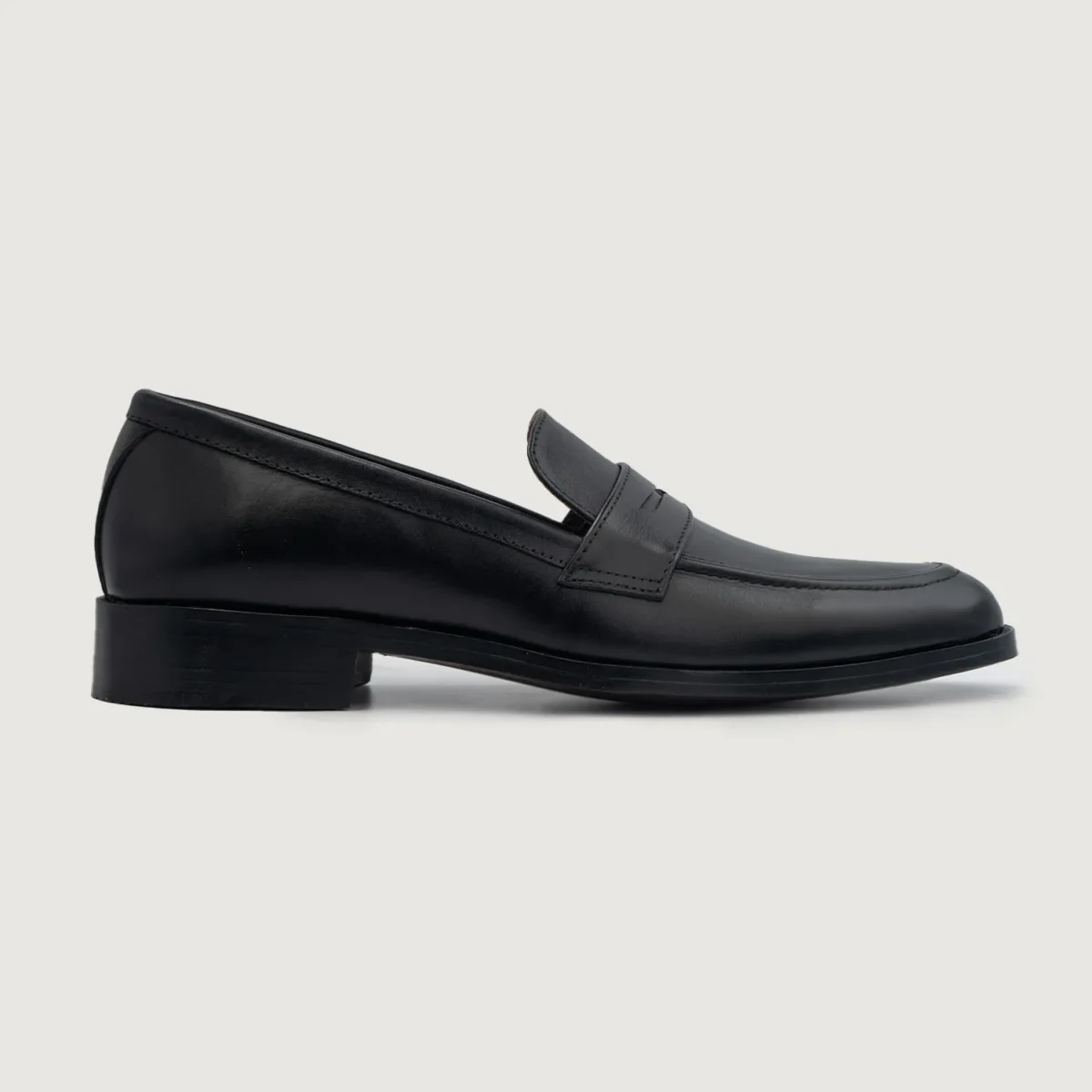 Akron Black Leather Loafers