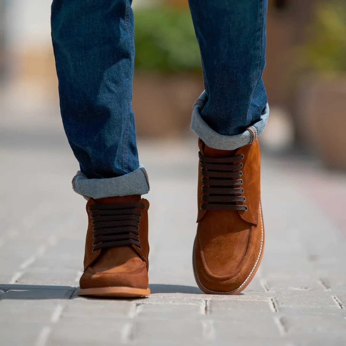 Raleigh Brown Suede Moc Toe Boots