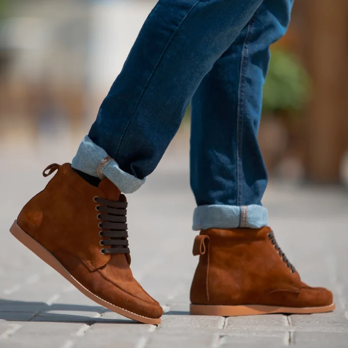 Bearman Moc Toe Brown Suede Boots