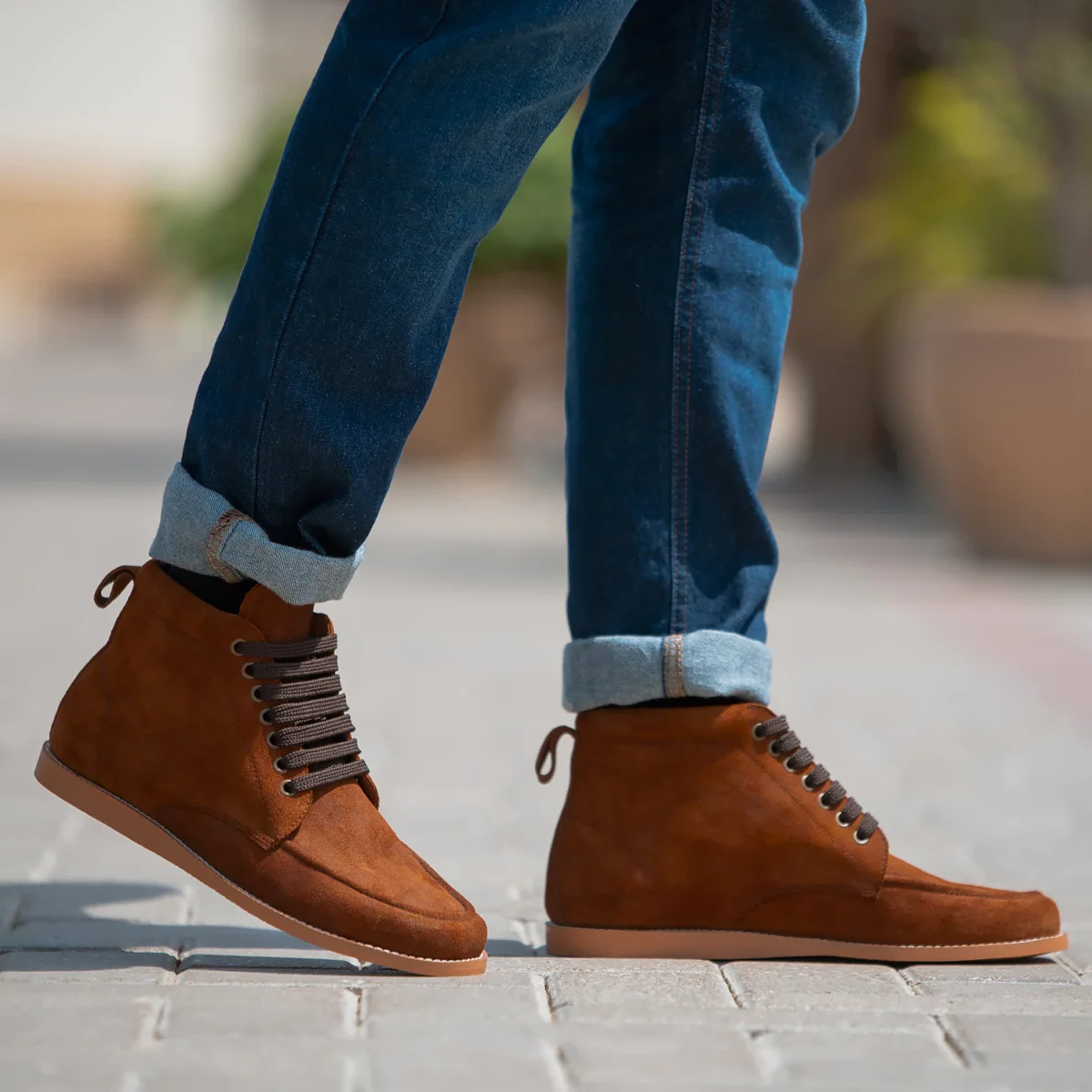 Raleigh Brown Suede Moc Toe Boots