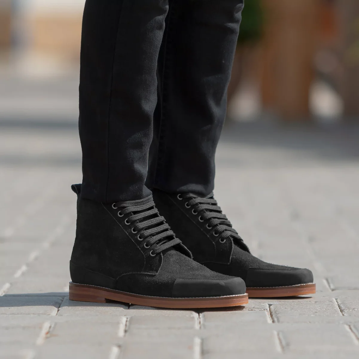 Wilson Black Suede Moc Toe Boots
