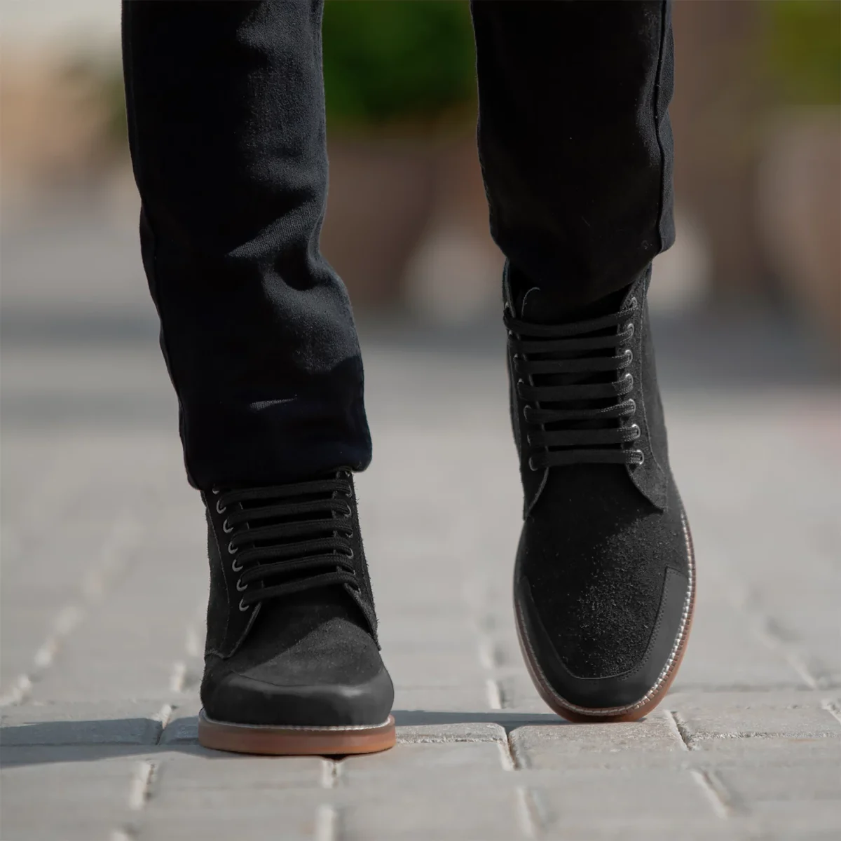 Wilson Black Suede Moc Toe Boots