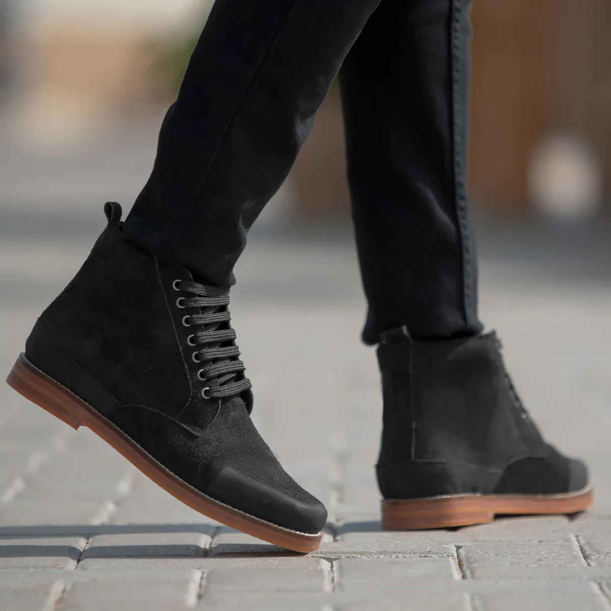 Wilson Black Suede Moc Toe Boots