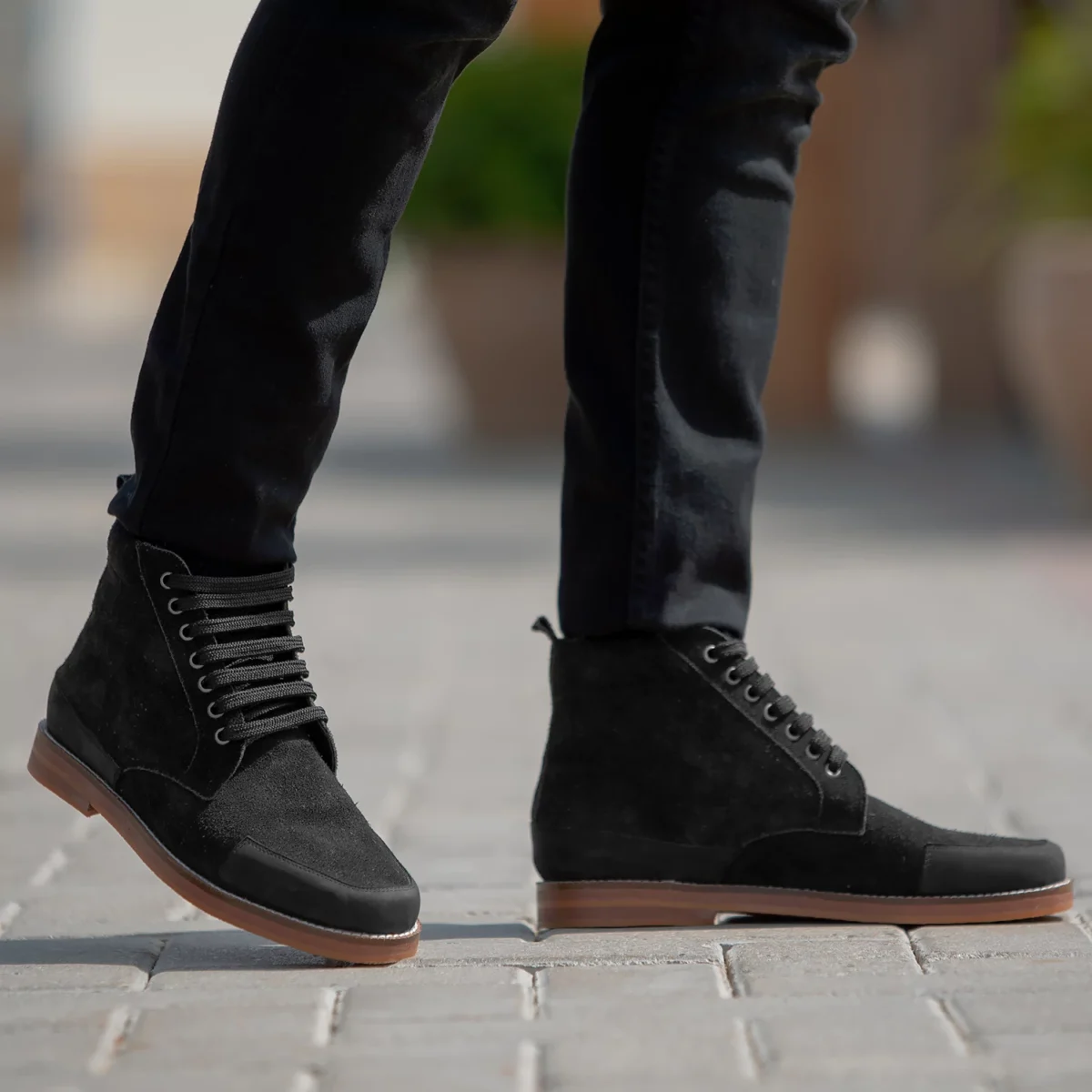 Wilson Black Suede Moc Toe Boots