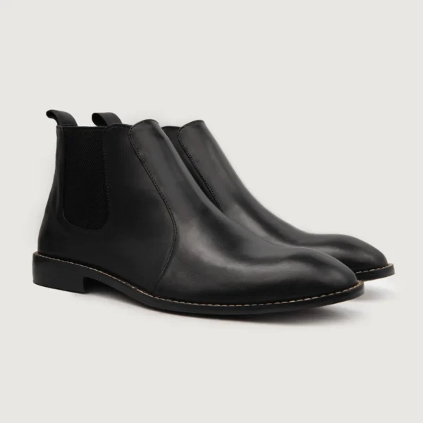 Durham Black Leather Chelsea Boots