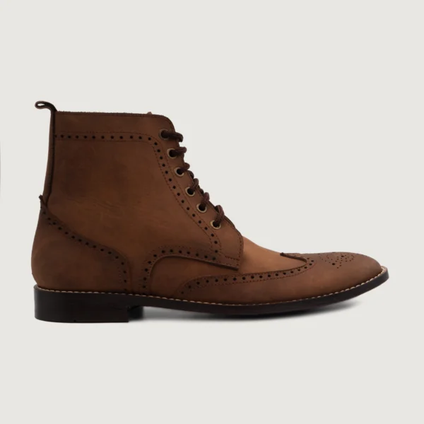 Shelby Brown Oil Pull-up Leather Derby Boots
