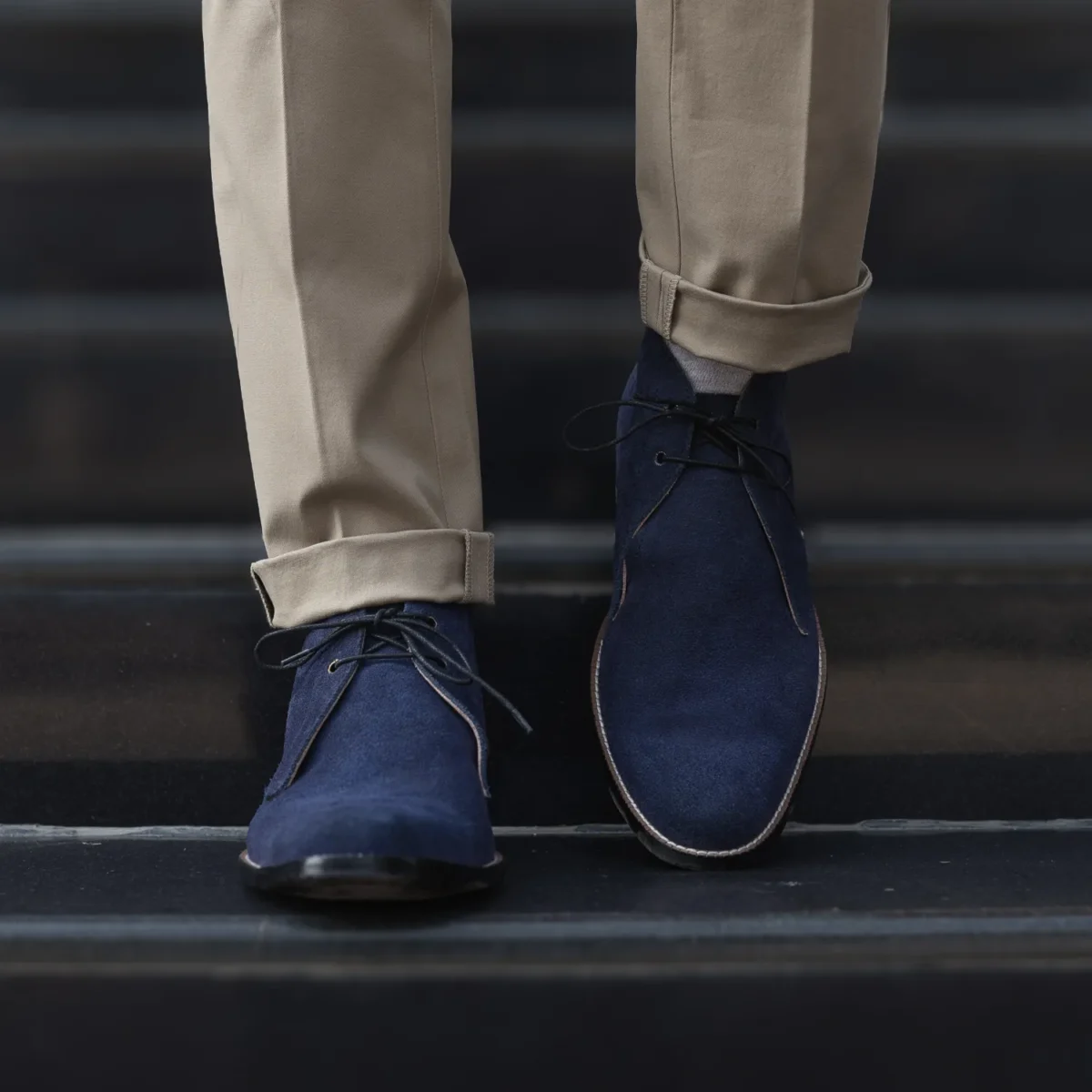Kingston Midnight Blue Suede Leather Chukka Boots