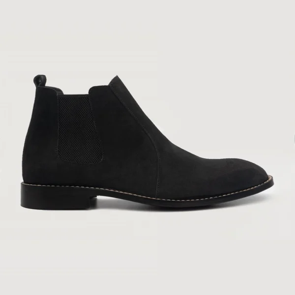 Durham Black Suede Leather Chelsea Boots