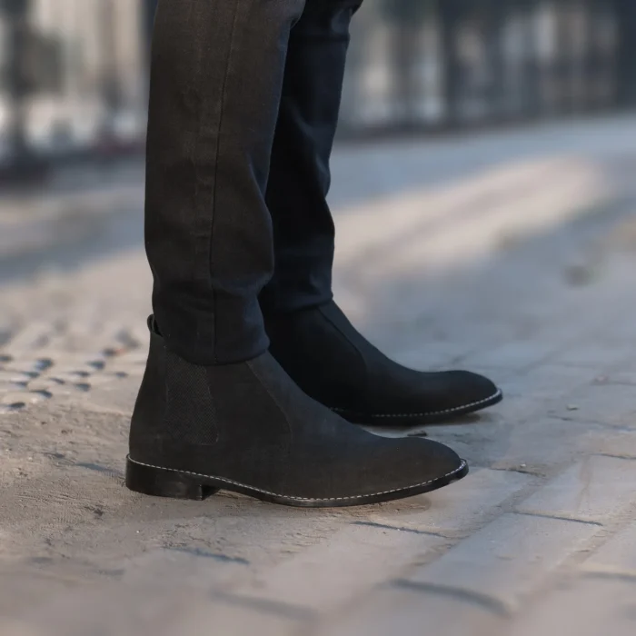 Clarkson Chelsea Black Suede Leather Boots