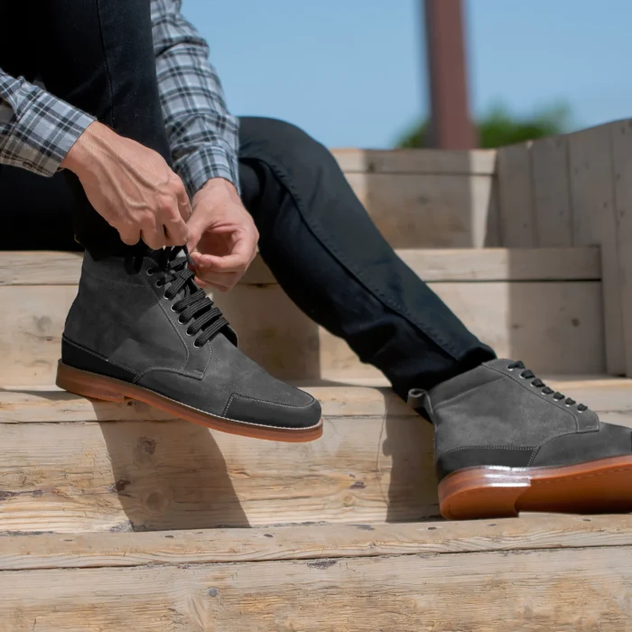 Carnell Moc Toe Grey Suede Boots