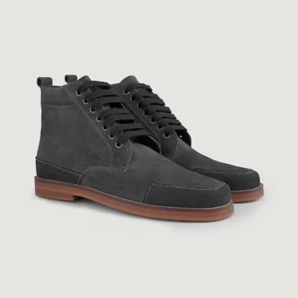 Wilson Grey Suede Moc Toe Boots