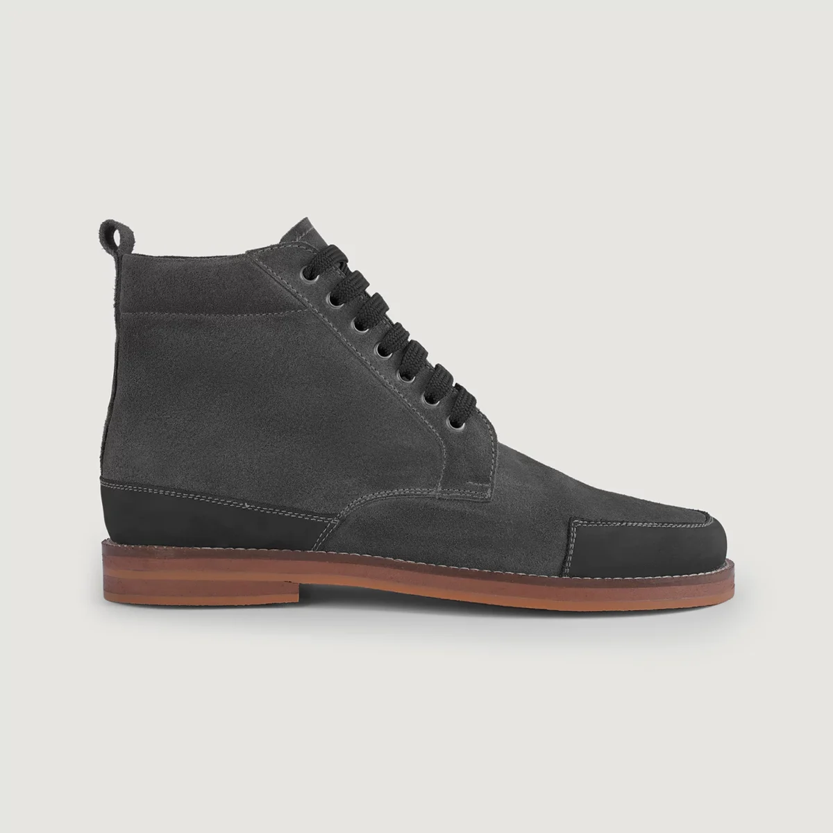 Wilson Grey Suede Moc Toe Boots