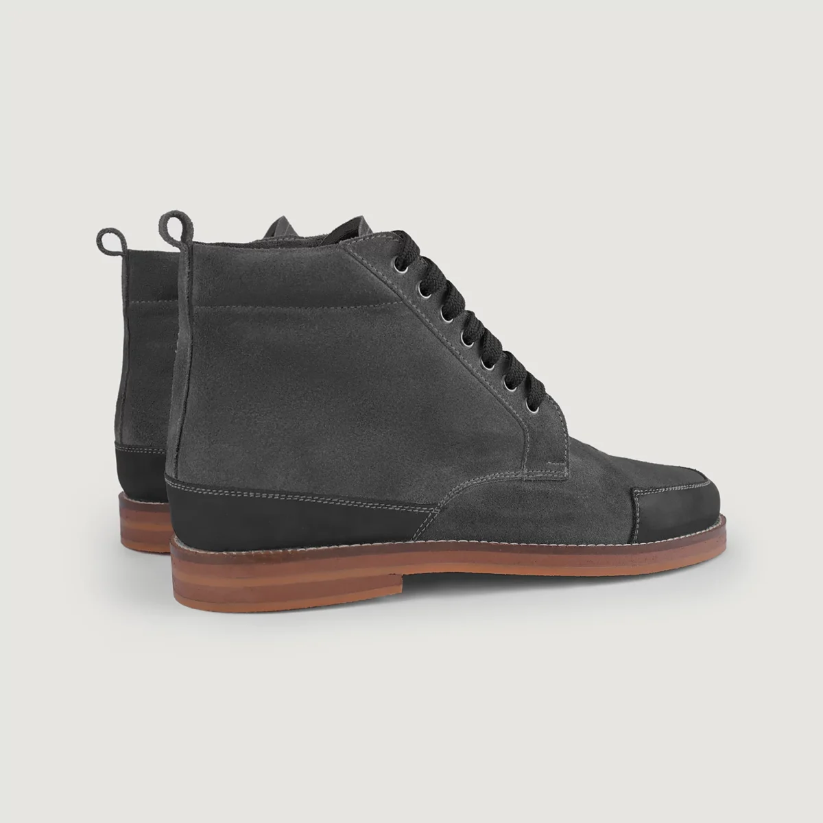 Wilson Grey Suede Moc Toe Boots