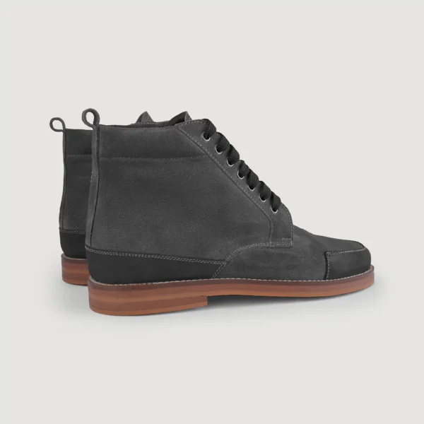 Wilson Grey Suede Moc Toe Boots
