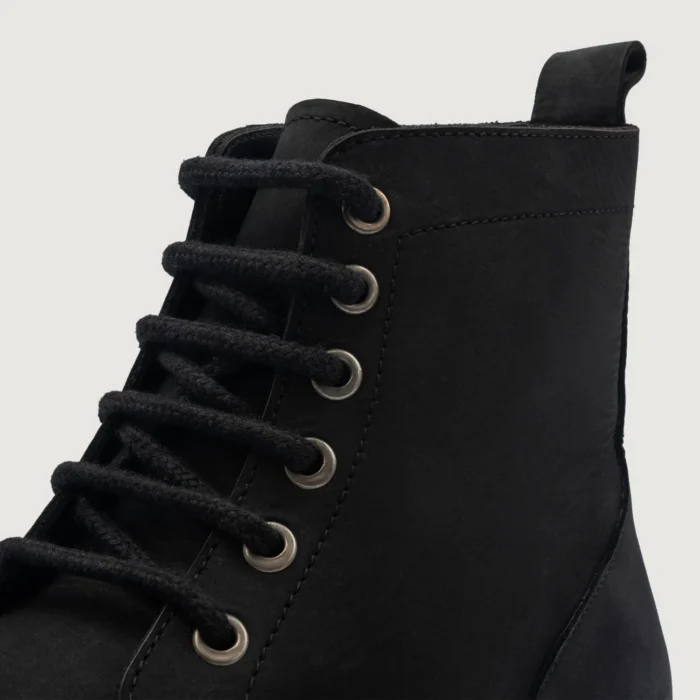 Knight Derby Black Nubuck Leather Boots