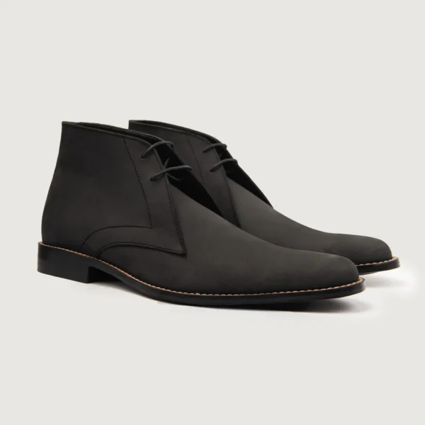 Kingston Black Nubuck Leather Chukka Boots