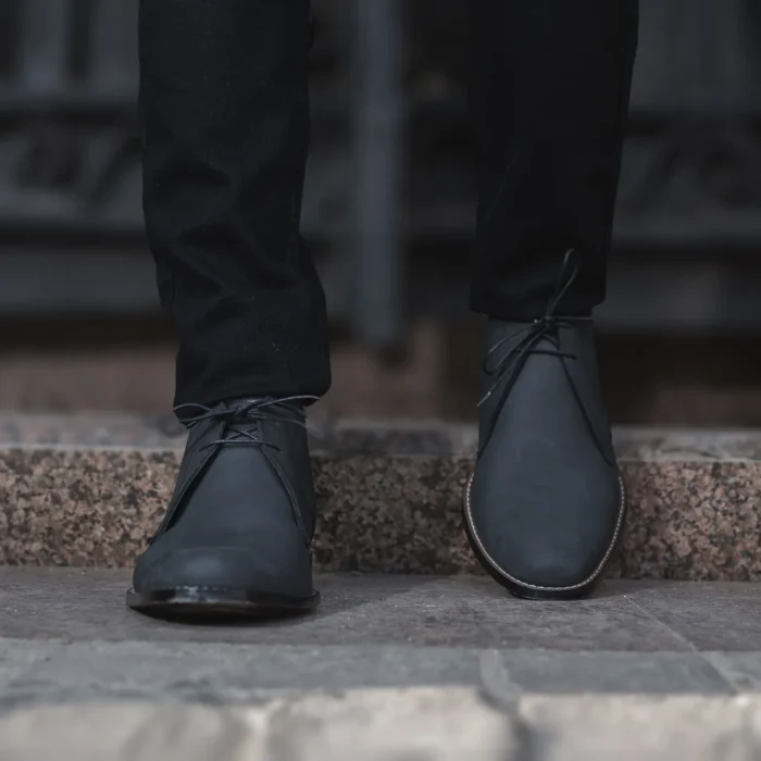 Corry Chukka Black Nubuck Leather Boots