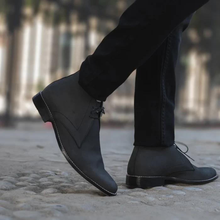 Corry Chukka Black Nubuck Leather Boots