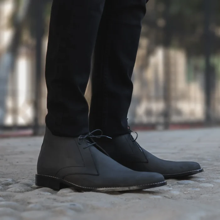 Corry Chukka Black Nubuck Leather Boots