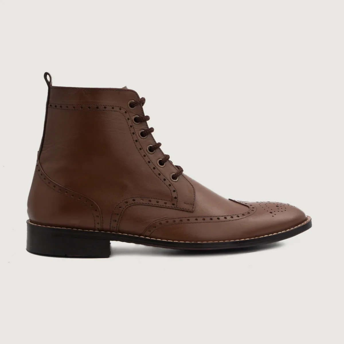 Shelby Brown Leather Derby Boots