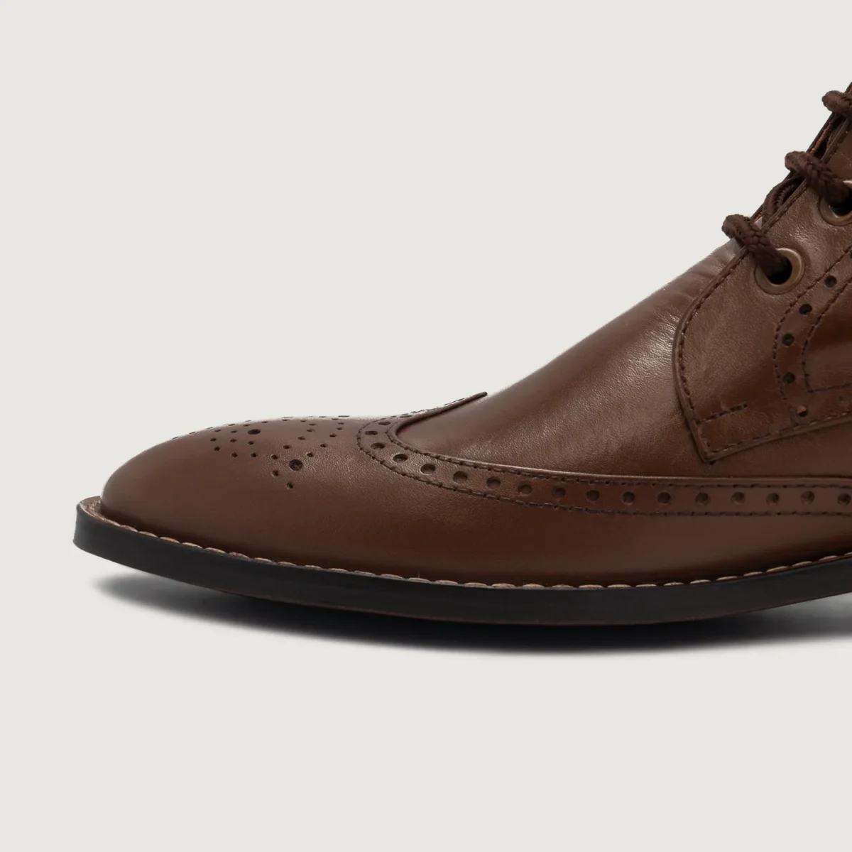 Shelby Brown Leather Derby Boots