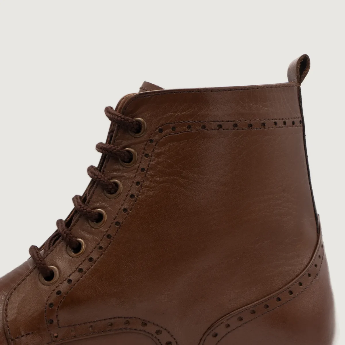 Shelby Brown Leather Derby Boots