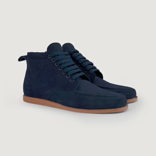 Raleigh Blue Suede Moc Toe Boots