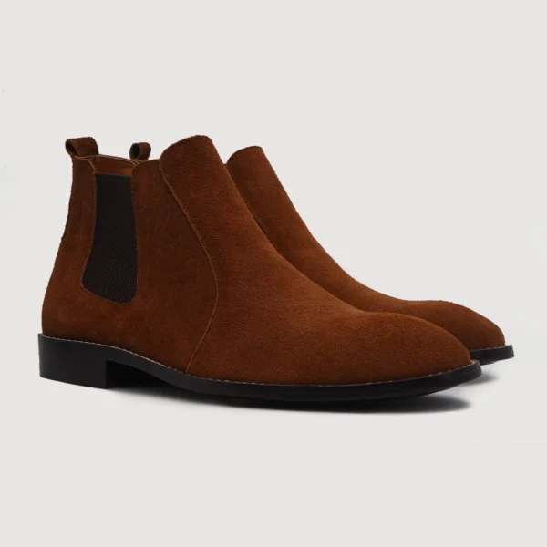 Durham Brown Suede Leather Chelsea Boots
