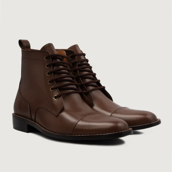 Bronx Brown Leather Derby Boots