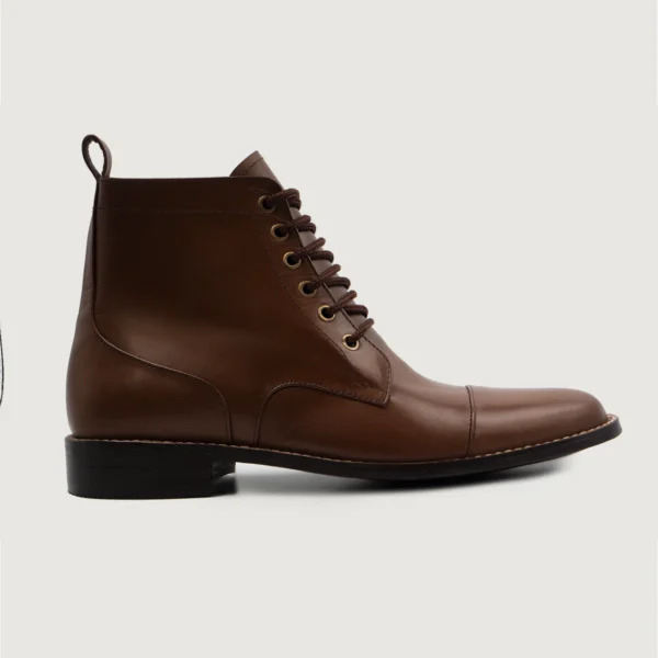 Bronx Brown Leather Derby Boots