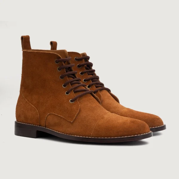Bronx Brown Suede Leather Derby Boots