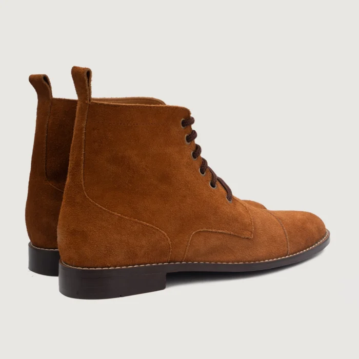 Knight Derby Brown Suede Leather Boots