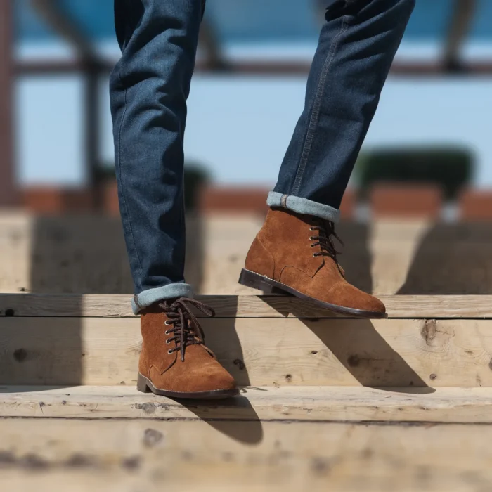 Knight Derby Brown Suede Leather Boots