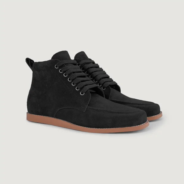Raleigh Black Suede Moc Toe Boots