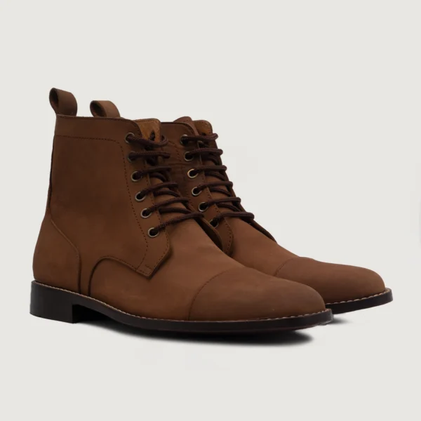 Bronx Oil Pull-up Brown Leather Derby Boots