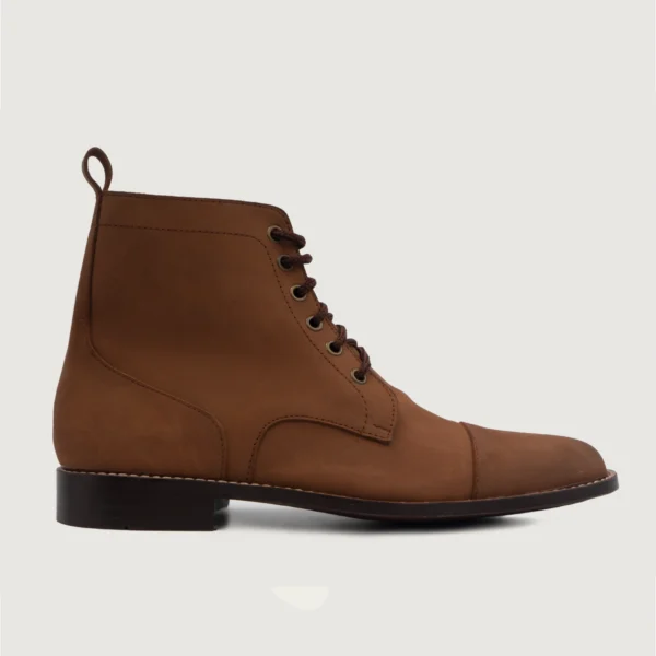Bronx Oil Pull-up Brown Leather Derby Boots