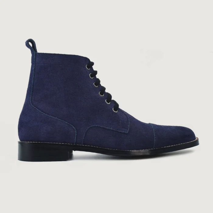 Knight Derby Midnight Blue Suede Leather Boots