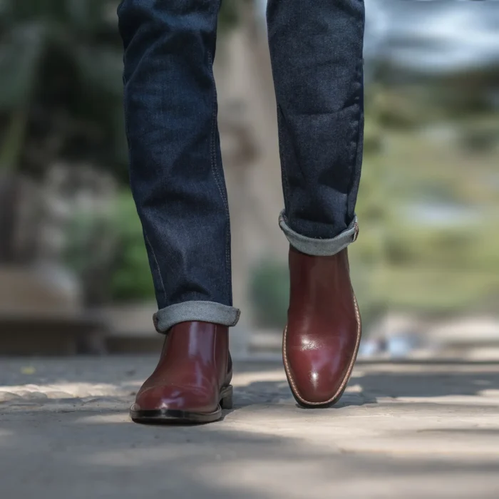 Clarkson Chelsea Maroon Leather Boots