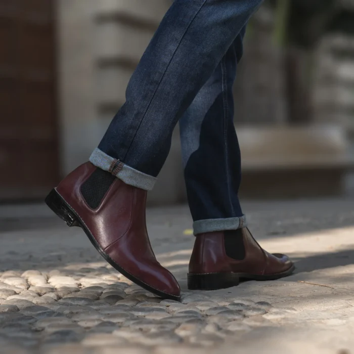 Clarkson Chelsea Maroon Leather Boots