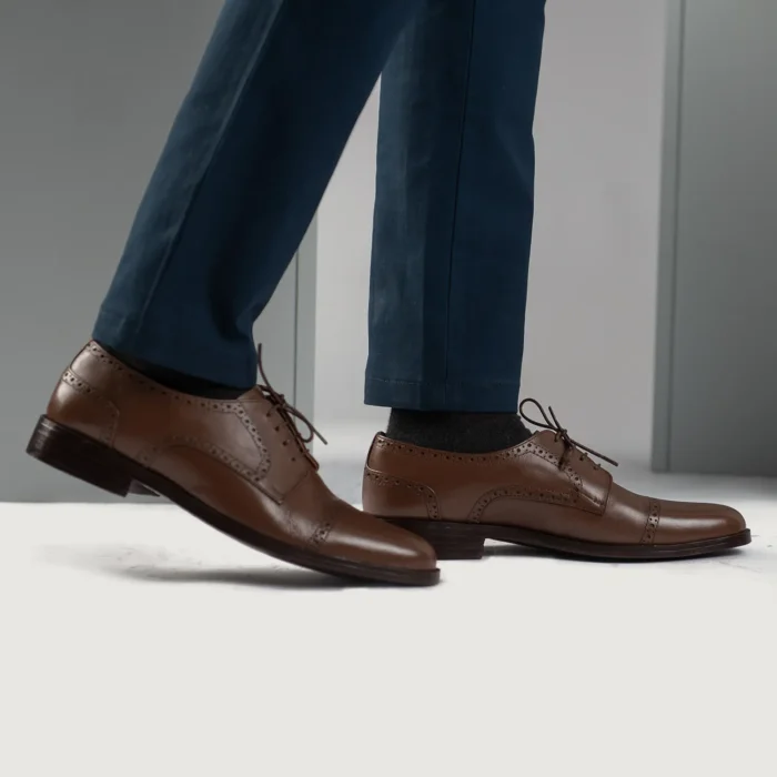 Dirk Brogues Derby Brown Leather Shoes