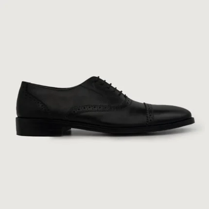 Detroit Black Leather Oxford Shoes